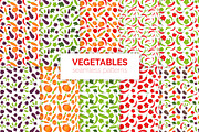 Vegetables Seamless Patterns, a Pattern Graphic by 3Y_Design (Thumbnail 1 of 6)