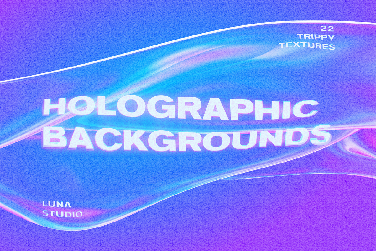 Holographic grainy backgrounds, a Background Graphic by Luna Studio (Photo 1 of 10)