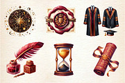Cute Magic School Watercolor Clipart, an Illustration by Dream Creation (Thumbnail 4 of 6)