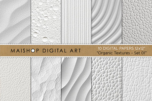 White Organic Textures Set, a Texture Graphic by Maishop