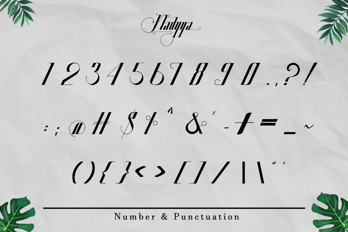 Nadyya - Traditional Display Font, a Symbol Font by Saxofont (Photo 6 of 8)