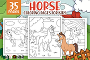 35 Horse Coloring Pages for Kids, an Animal Illustration by MK.CreativeHub (Thumbnail 1 of 4)