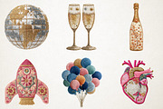Faux Embroidery New Year Clipart, a Seasonal Illustration by RobertsArt (Thumbnail 7 of 7)