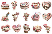 Whimsical Valentine's Day Clipart, an Illustration by designcity5 (Thumbnail 3 of 5)