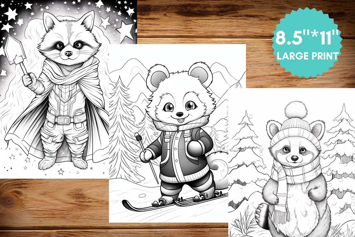 Red Panda Coloring Pages for Kids, a Brochure Template by LA Design (Photo 6 of 10)