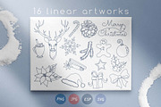 Modern Christmas Clipart Collection, an Illustration by Illustana (Thumbnail 2 of 17)