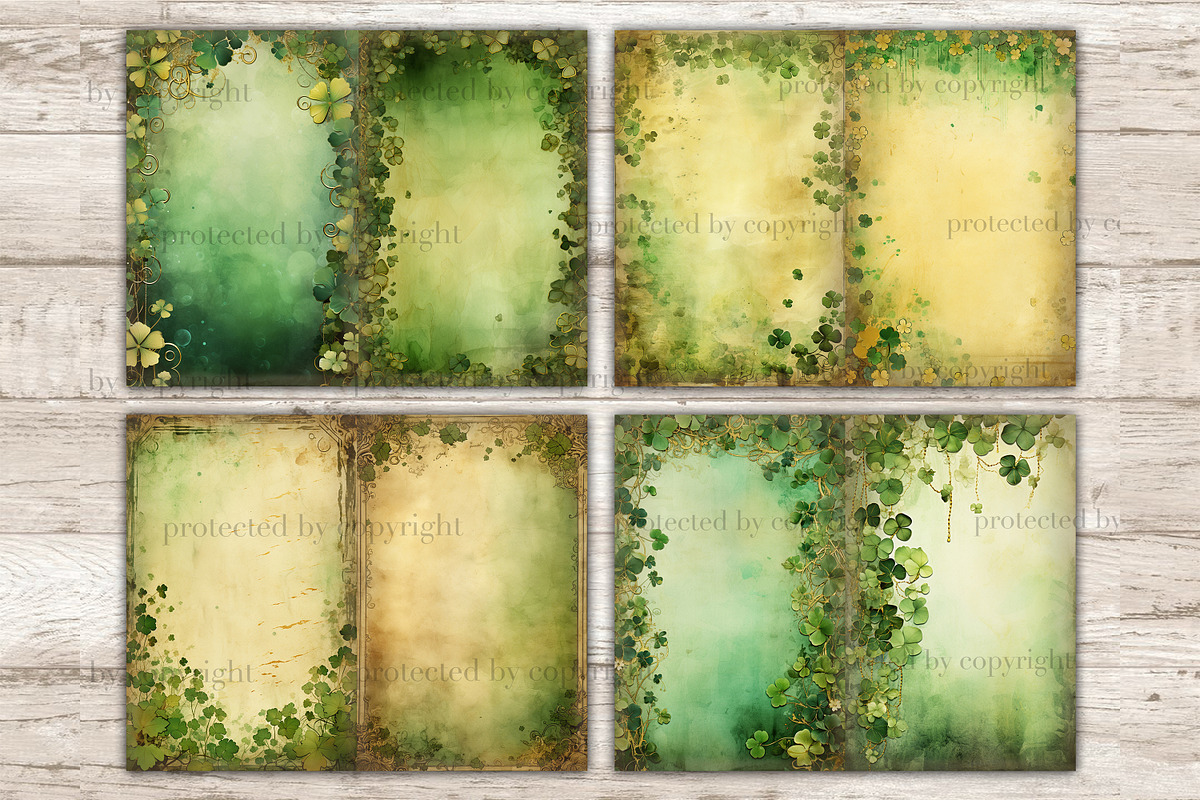 St. Patrick's Day Junk Journal Page, a Seasonal Illustration by GlamArtZhanna (Photo 4 of 10)