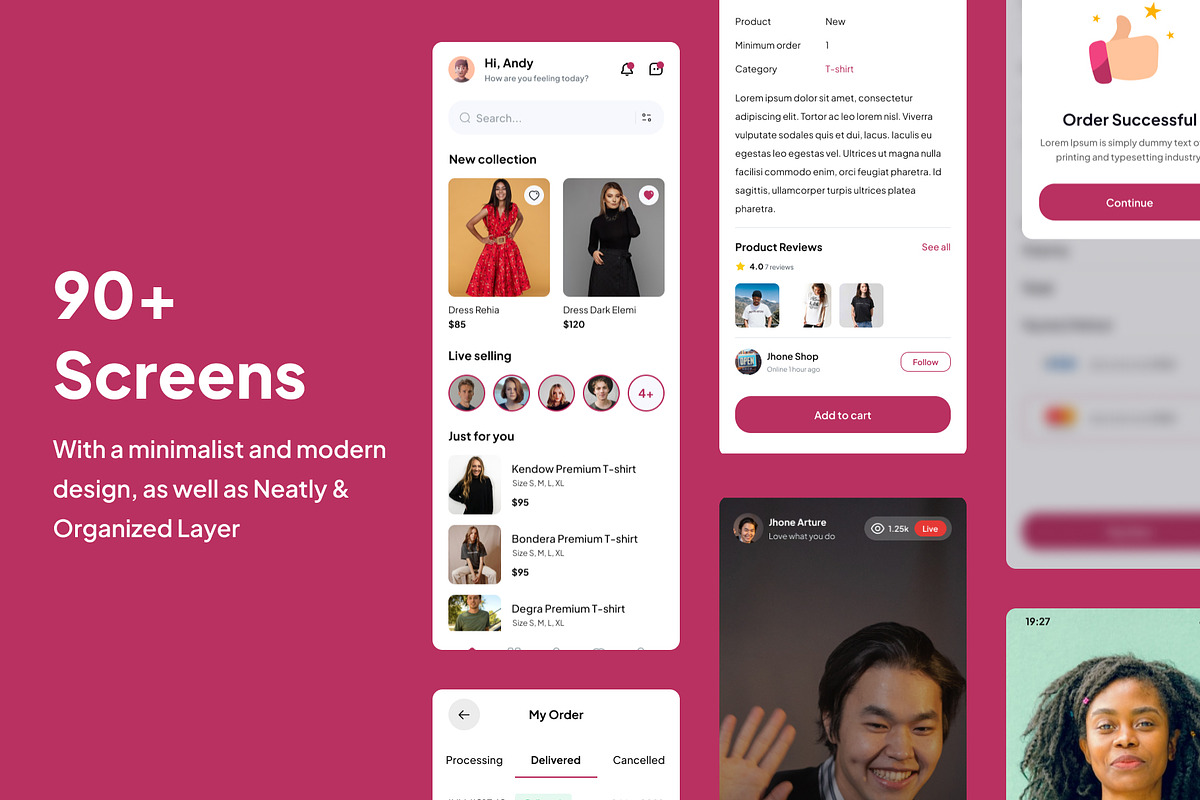 Era Shop - E-Commerce Mobile UI Kits, an UI Kit Template by Minialis (Photo 2 of 6)