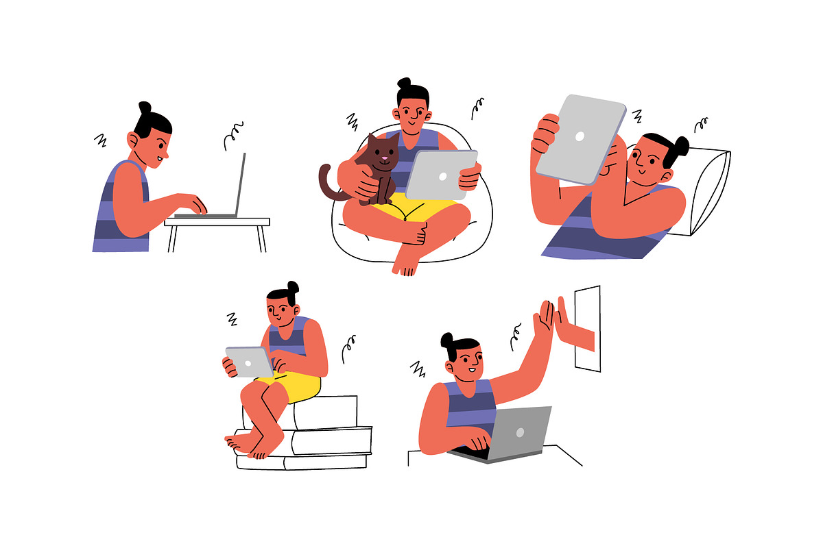 Remote Worker Man Vol 2, a Work Illustration by SLAB! Design (Photo 2 of 3)
