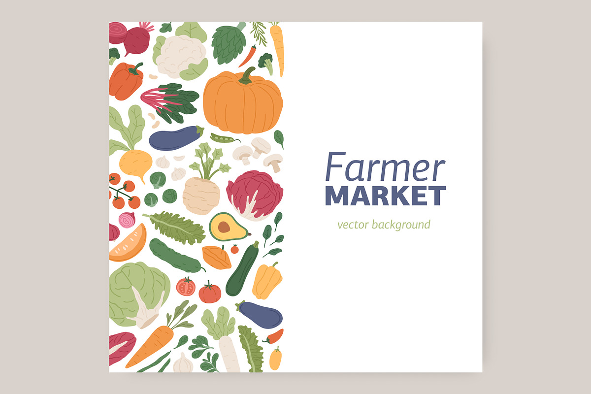 Vegetables background templates set, a Food Illustration by Good Studio (Photo 3 of 6)