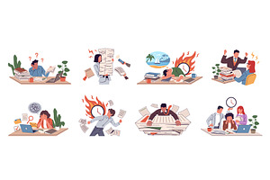 Stressful workplace situations, a Person Illustration by YummyBuum