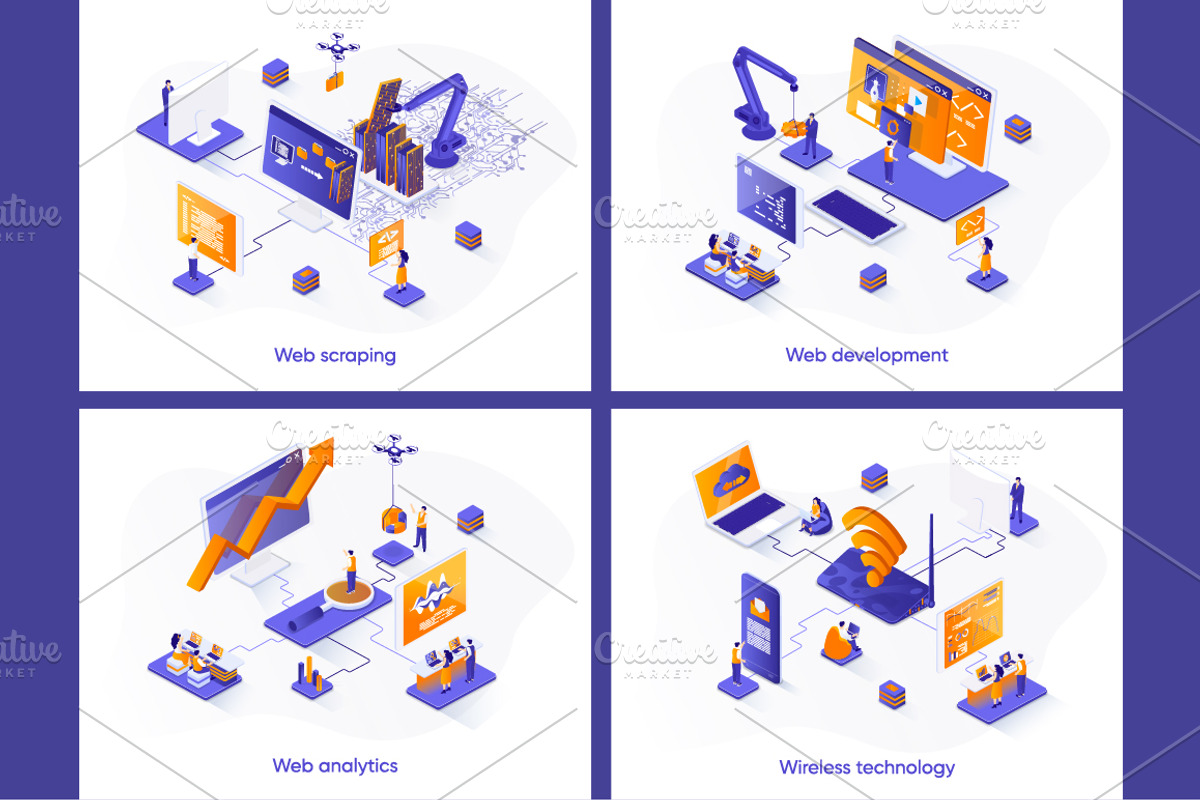 Isometric Concept Illustration Kit, a Templates & Theme by alexdndz (Photo 26 of 26)