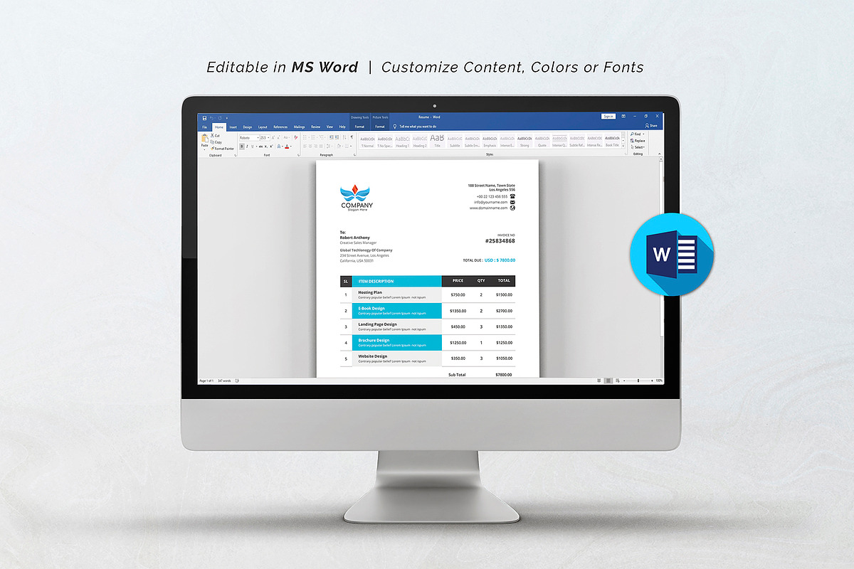 Canva Invoice, a Stationery Template by DesignDevisers (Photo 9 of 9)