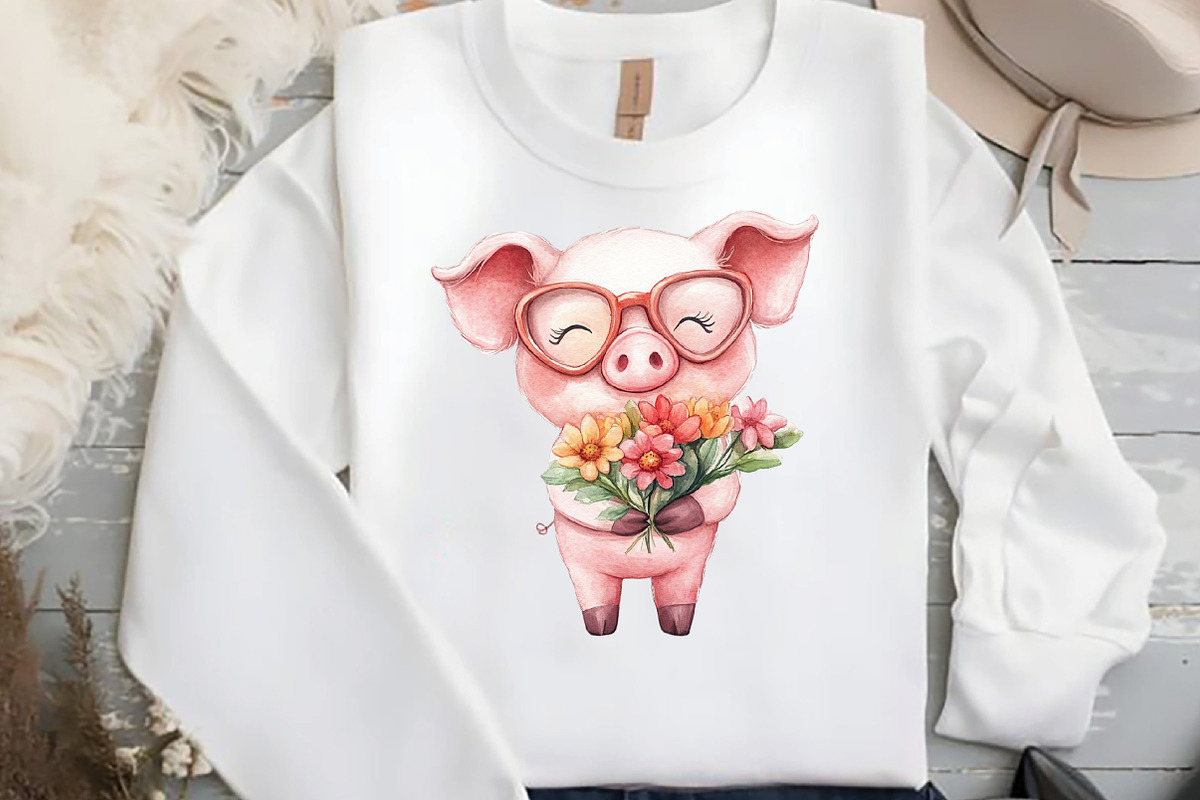 Funny Pink Pig Clipart Bundle, an Illustration by DreamCafeArt (Photo 5 of 9)