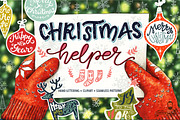 Christmas Helper Lettering & Clipart, a Seasonal Illustration by Sketchetarian (Thumbnail 1 of 11)