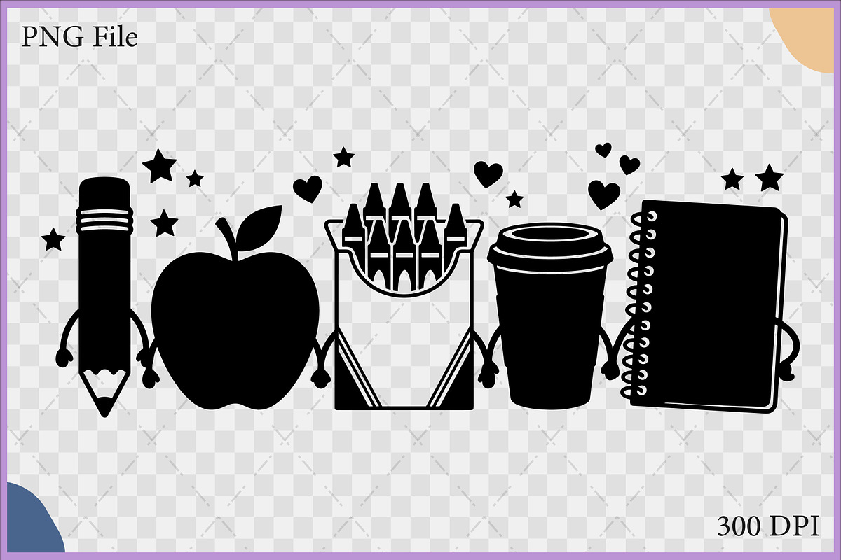 School Supply Friend Silhouette SVG, an Object Illustration by Gfx Expert Team (Photo 2 of 3)