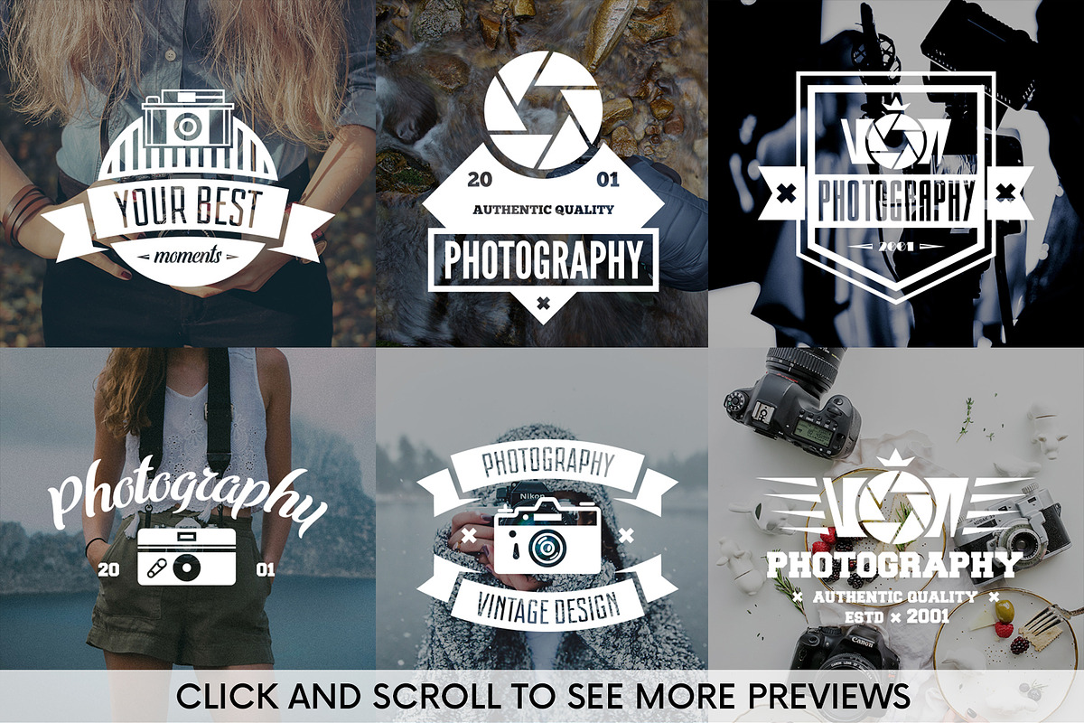 Set of Photography Logo and Badges, a Branding & Logo Template by Lustra Frisk (Photo 2 of 3)