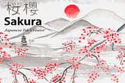 Sakura.  Japanese ink creator, an Illustration by GraphicHouse (Thumbnail 1 of 10)