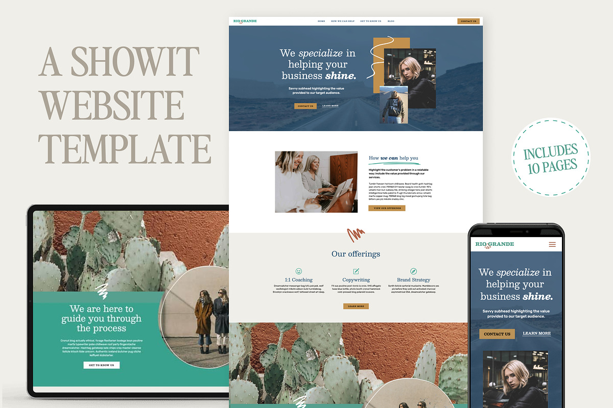 Showit template - Rio Grande, a Websites & App Template by Amanda Pena Design (Photo 1 of 6)