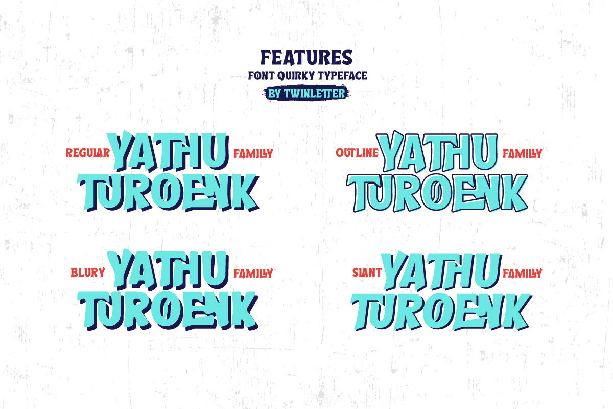 Thellwoenk - Quirky Display Font, a Sans Serif Font by twinstd (Photo 3 of 10)