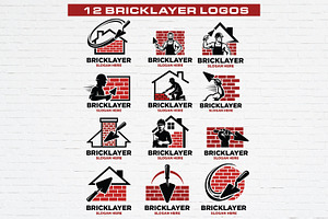 12 Bricklayer Masonry Logo Bundle, a Branding & Logo Template by Guavanaboy