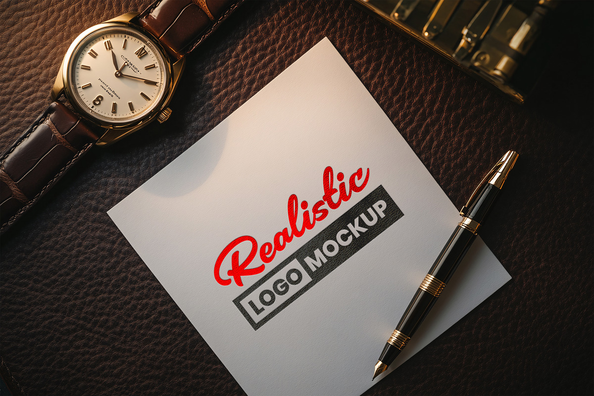 15 Paper Embossed Logo Mockups, a Mockup by GenesisCreativeCo (Photo 3 of 16)