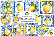 Watercolor Lemons Clipart, an Illustration by SinaCreation (Thumbnail 1 of 5)