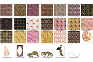 Pink & Gold Leopard Digital Paper