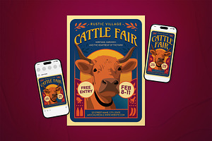 Cattle Fair Event Flyer Set, a Flyer Template by The Good Store