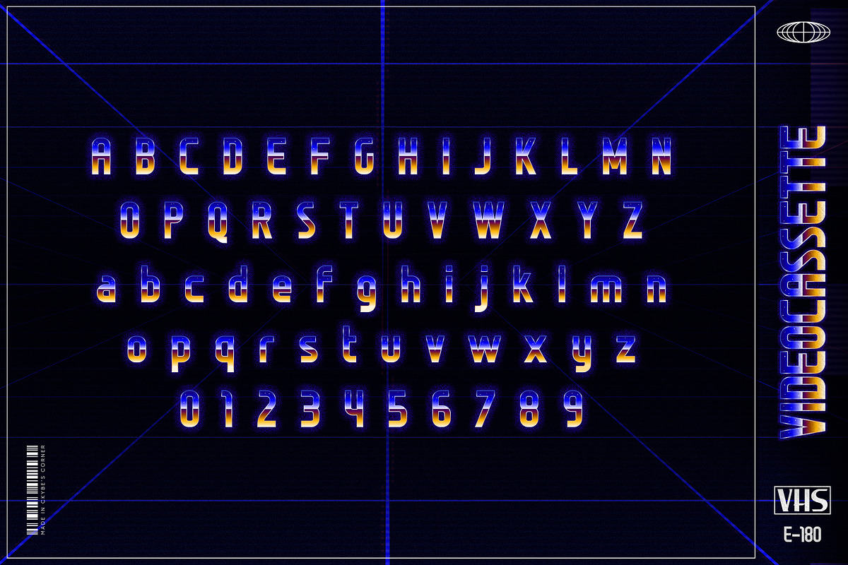 Videocassette - Retro Wave Font, a Symbol Font by Ckybe's Corner (Photo 2 of 5)