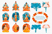 Buddha watercolor clip art, an Illustration by ARTerria (Thumbnail 6 of 15)