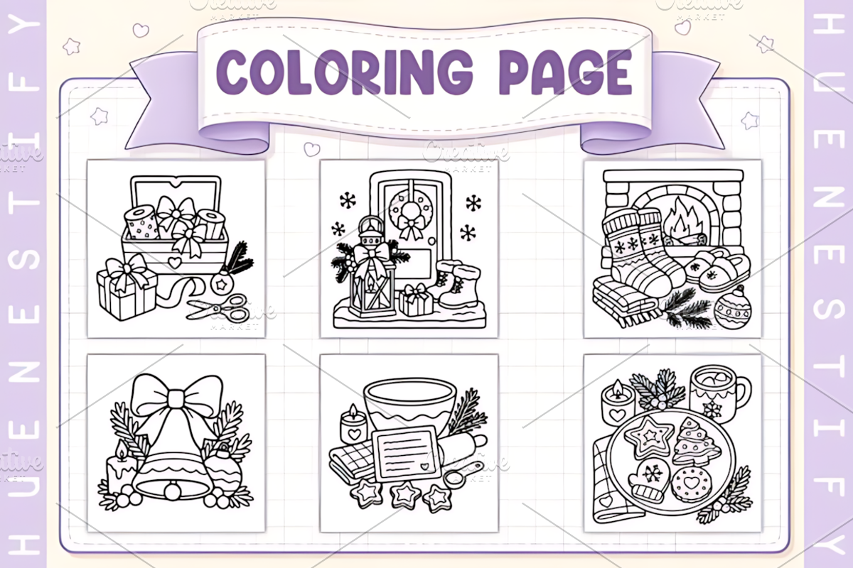 Christmas Little Things Coloring, a Seasonal Illustration by Design Station (Photo 2 of 3)