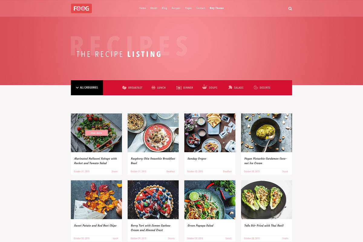 FOOG Personal Recipe Blog Template, a Websites & App Template by Arif's Shop (Photo 6 of 13)