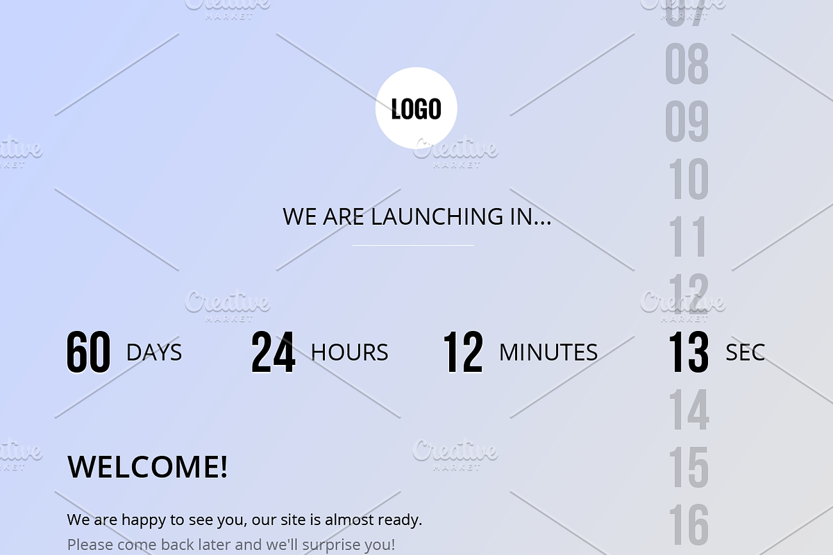Creative Coming Soon Template PSD, a Websites & App Template by DesignMarket (Photo 5 of 10)