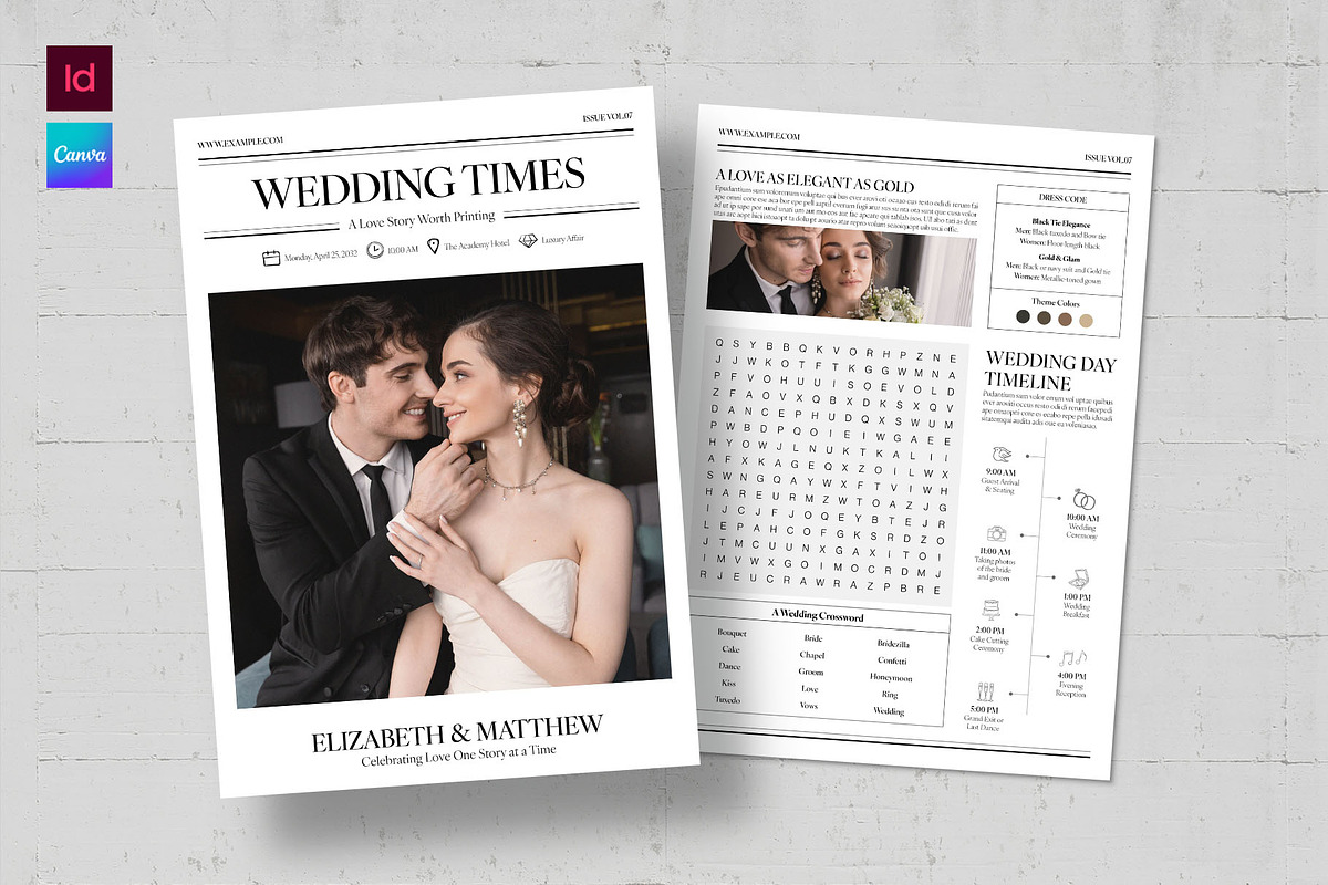 Wedding Newspaper Flyer Template, a Flyer Template by BrandPacks (Photo 1 of 5)