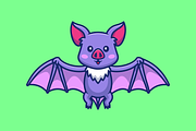 Cute Bat Flying Cartoon, an Animal Illustration by Catalyst Labs (Thumbnail 2 of 3)