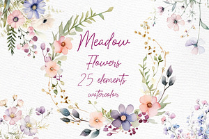 Wild Flowers Clipart Boho Flowers