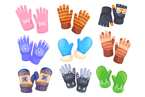 Cartoon winter gloves. Warm mittens, an Object Illustration by Stock-Smart-Start