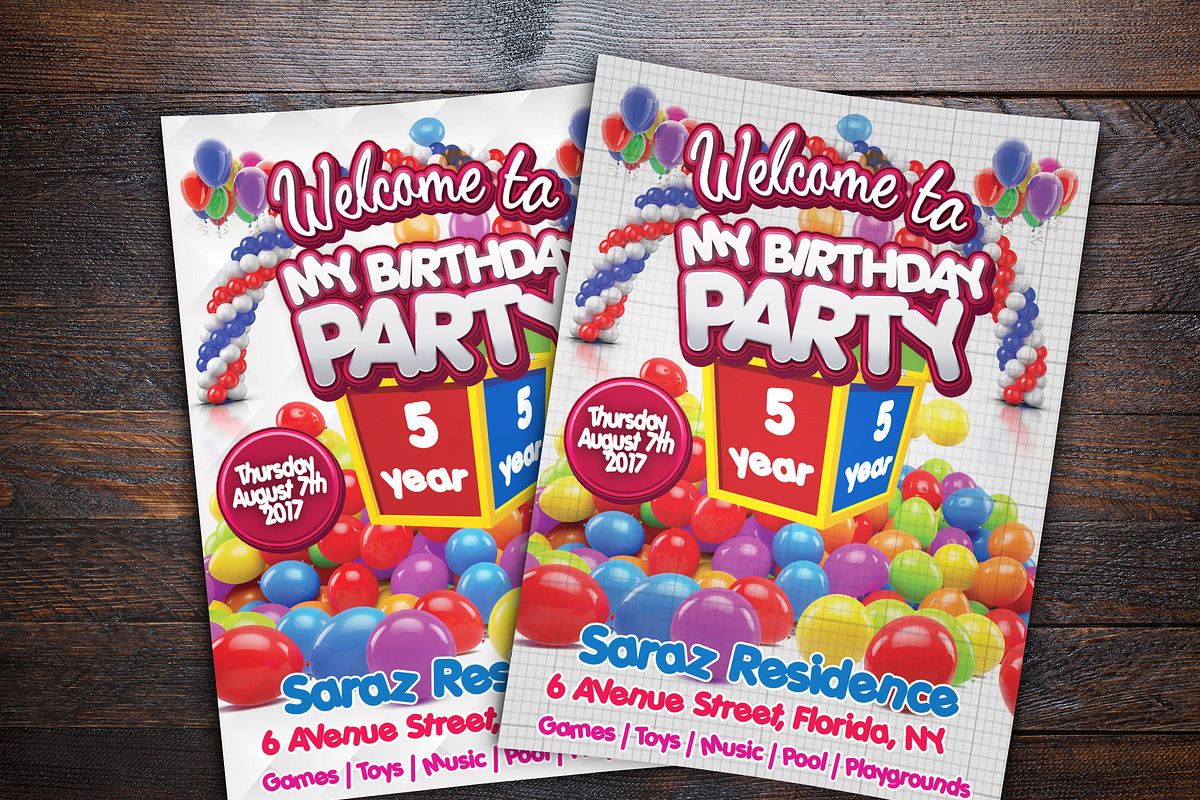 Kids Birthday Party Event Card, an Invitation Template by Design Addict (Photo 1 of 3)