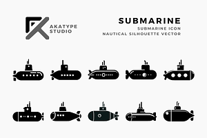 Submarine Icon Vector, an Icon by Akatype Studio