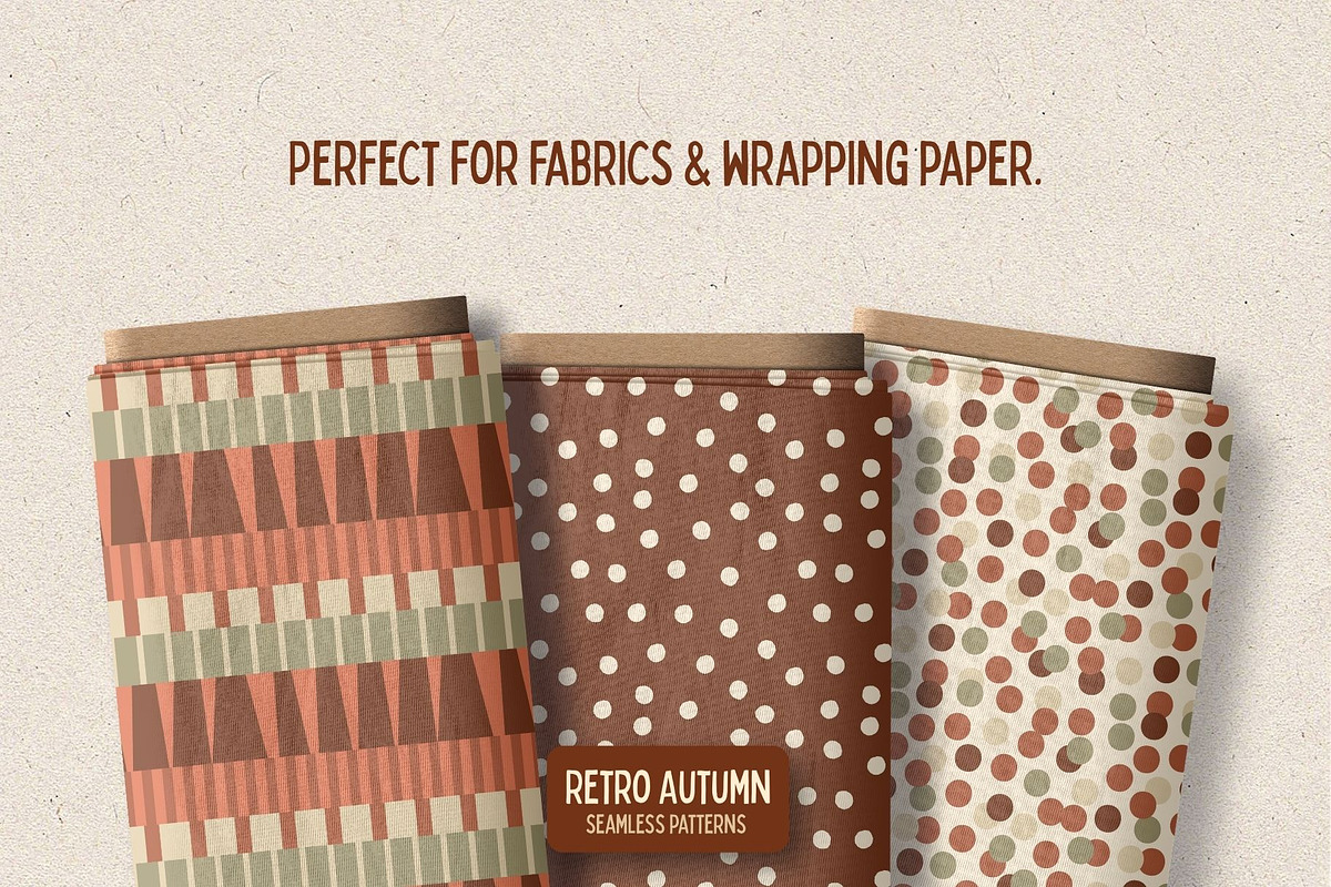 Retro Autumn Seamless Patterns, a Pattern Graphic by Checks & Dots (Photo 7 of 10)