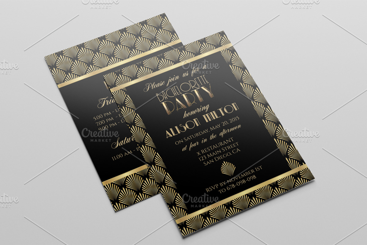 Art deco Bachelorette Party Weekend, an Invitation Template by annago (Photo 3 of 3)