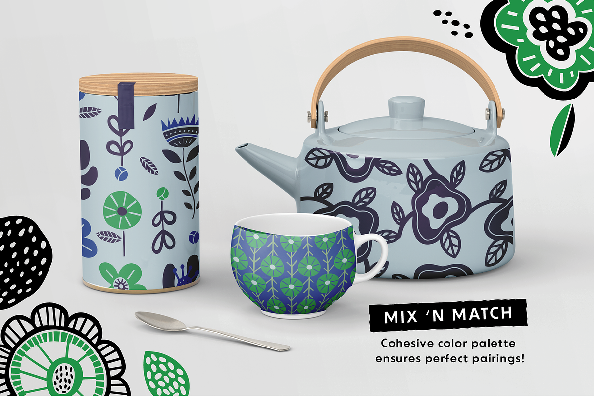 Fruity Floral Folk Collection, a Pattern Graphic by rouxsupplyco (Photo 5 of 12)