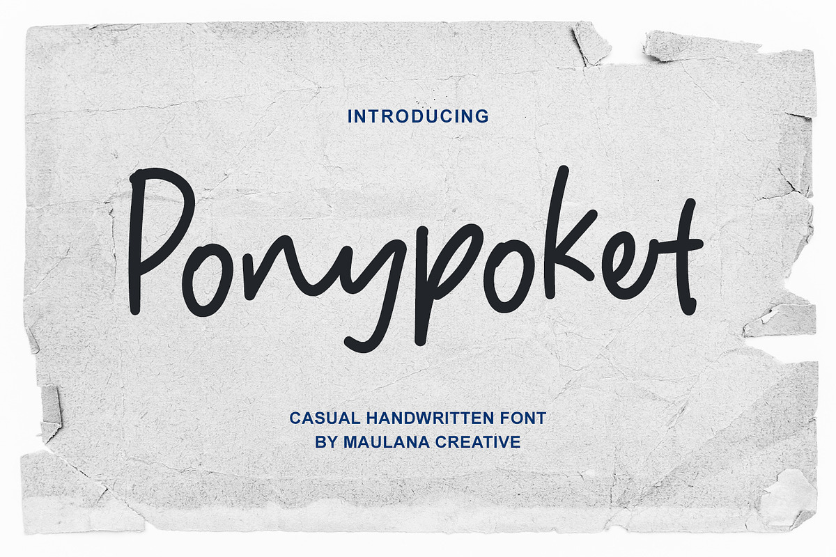 Ponypoket Handwritten Casual Font, a Script Font by Maulana Creative (Photo 1 of 7)