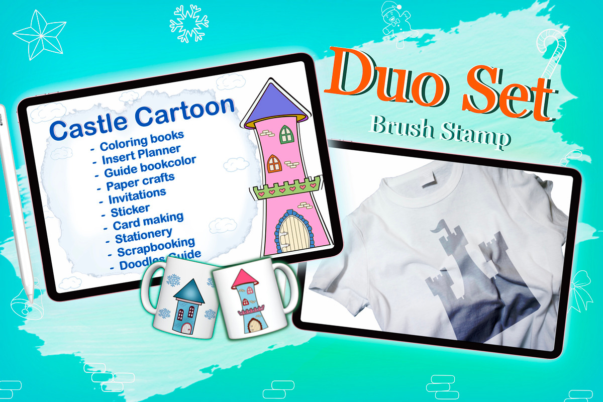 House Builder DIY Design Castle Fairy Brush Stamp Procreate