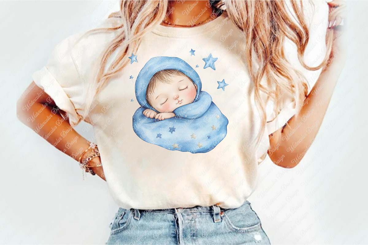 Watercolor Blue Baby Shower PNG Clip, an Illustration by Watercolor design (Photo 5 of 12)