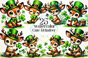 St. Patrick's Day Cute Reindeer Clip, an Illustration by DreamCafeArt (Thumbnail 1 of 4)