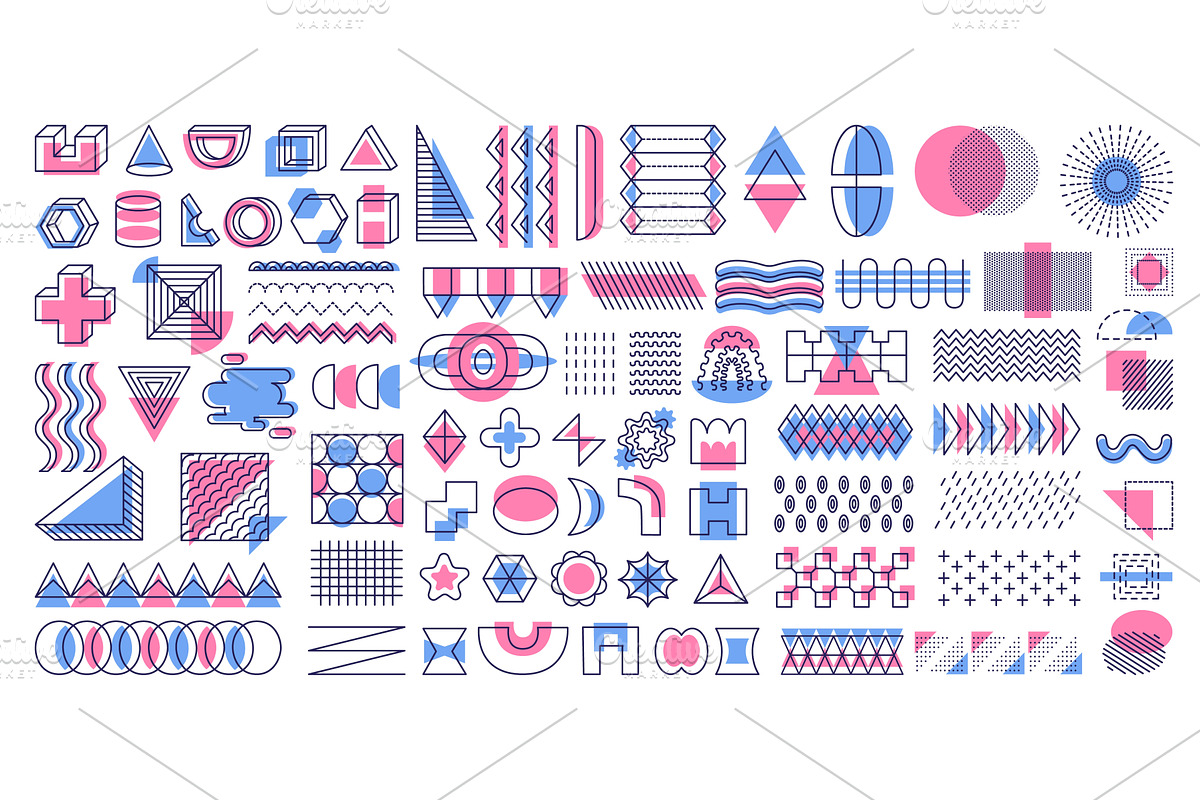 Geometrical shapes design. Vintage, an Illustration by Valerie Bodnar