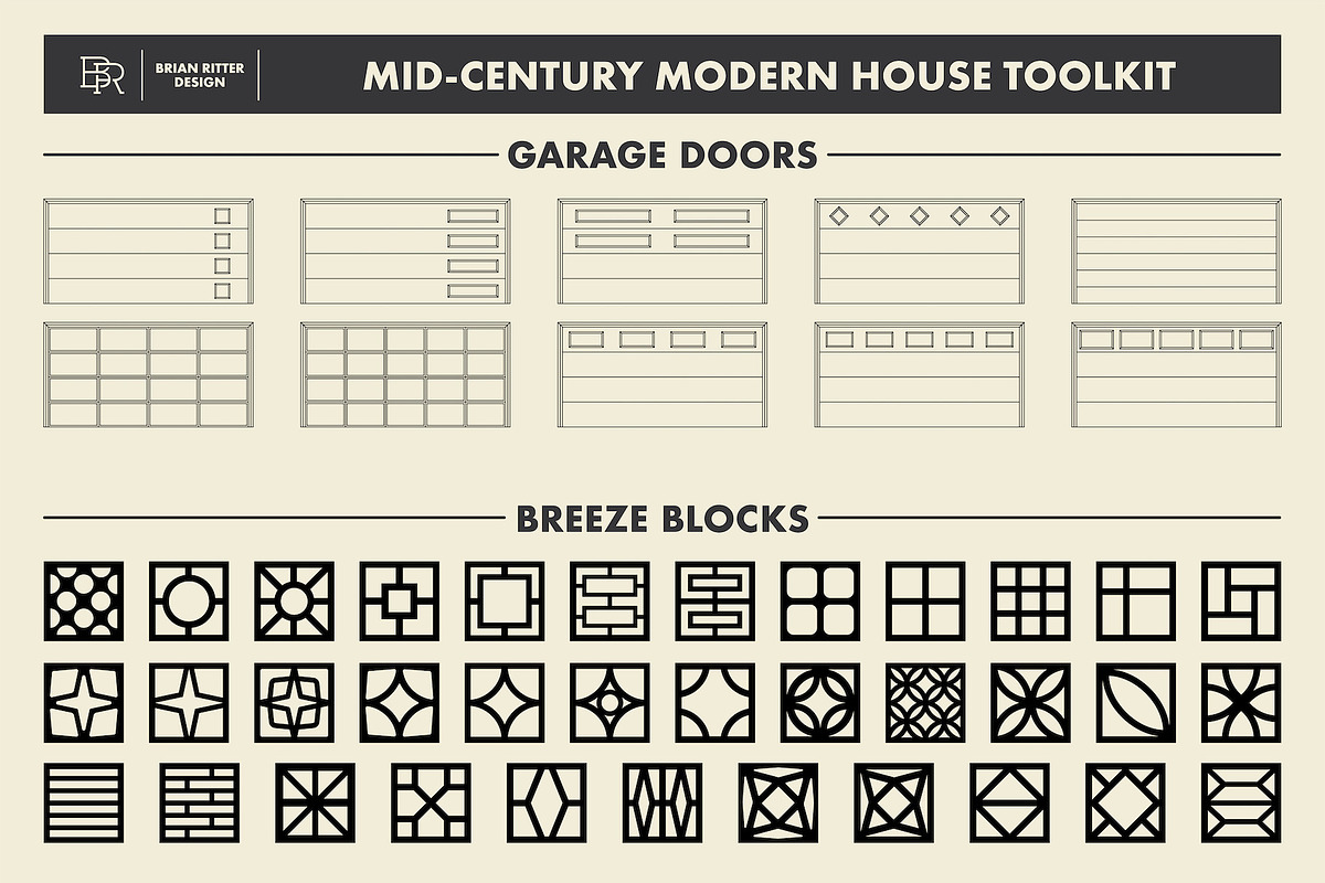 Mid-Century Modern House Toolkit, a Brush Add-On by Brian Ritter Design (Photo 7 of 8)