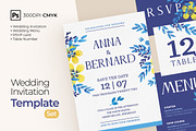 Yellow Blue Flower Wedding Template, an Invitation Template by Presetrain Co. (Thumbnail 1 of 4)